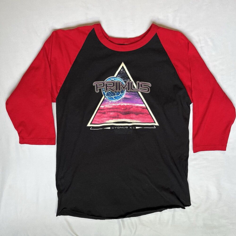 PRIMUS T-Shirt Raglan 3/4 Sleeve Mens M CYGNUS X-1 Baseball Tee Band Music